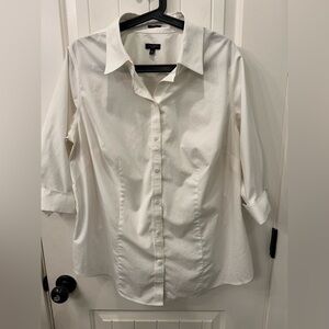 Talbots Woman Crisp Off White Collared Shirt 16W